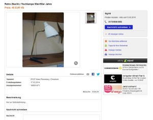 Louis Kallf Tischlampe