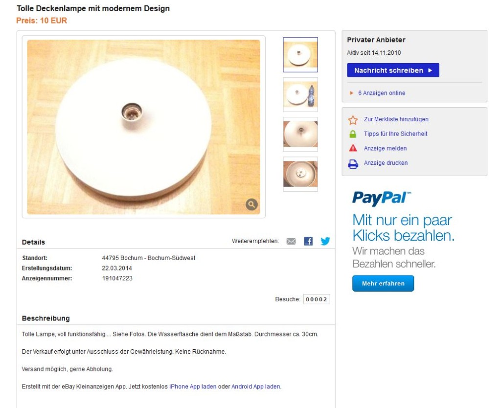 The Water Drop Leuchte - Wandleuchte/Deckenleuchte 60er - Ebay