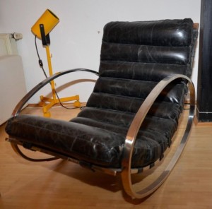 Vintage Rocking Chair Hans Kaufeld Milo Baughman Style