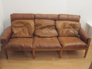 Brazil Style Ledersofa Arne Norell, Percival Lafer, Sergio Rodrigues 60er Vintage