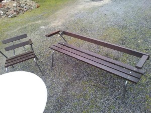 Vintage Designer-Gartenbank Bank Retro Design Kubistisch