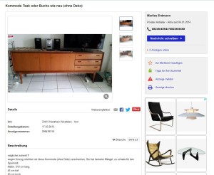 Danish Design Modern Teak Sideboard Vintage Midcentury Modern