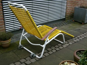 70er Jahre Design gebraucht Spaghetti-Stuhl Gartenliege