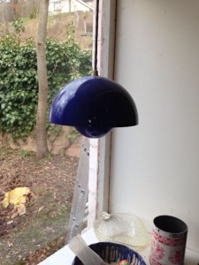 Verner Panton Louis Poulsen Flowerpot Lampe Deckenleuchte blau 60er Space Age