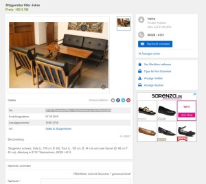 Midcentury Modern Design Couch Sofa Sessel Tisch Vintage Retro Design gebraucht kaufen günstig 50er 60er Jahre