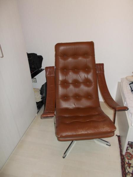 Geoffrey Harcourt Artifort Leder Sessel Designer Lounge Chair 60er 70er Jahre Midcenury Modern Design