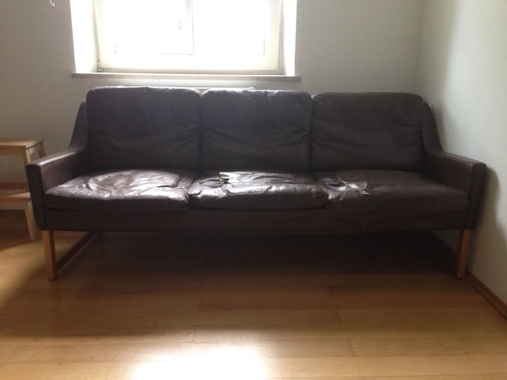 Zu verschenken: kill international rudolf b. glatzel ledersofa ... Welche kissen zu brauner ledercouch
