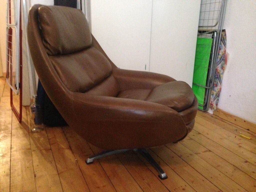 Egg Chair Vintage Ledersessel 70er Jahre Retro Design Midcentury Modern Sessel günstig gebraucht